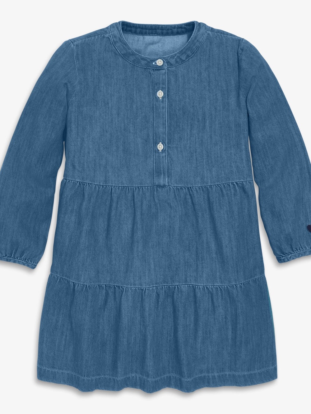 Primary Kids Chambray Popover Dress Long Sleeve 4T